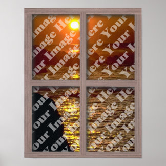 Affiche Create Your Own Window With Bleached Wood Frame