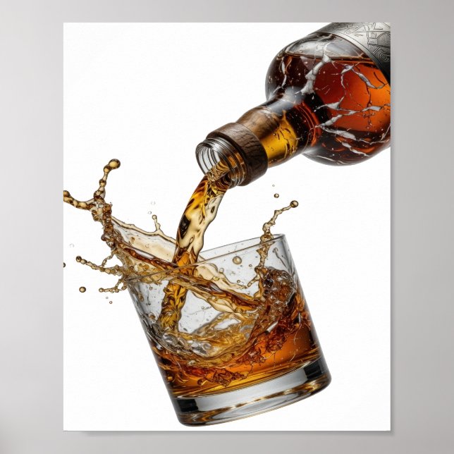 Affiche Création argentée WHISKY SPLASH Design (Devant)