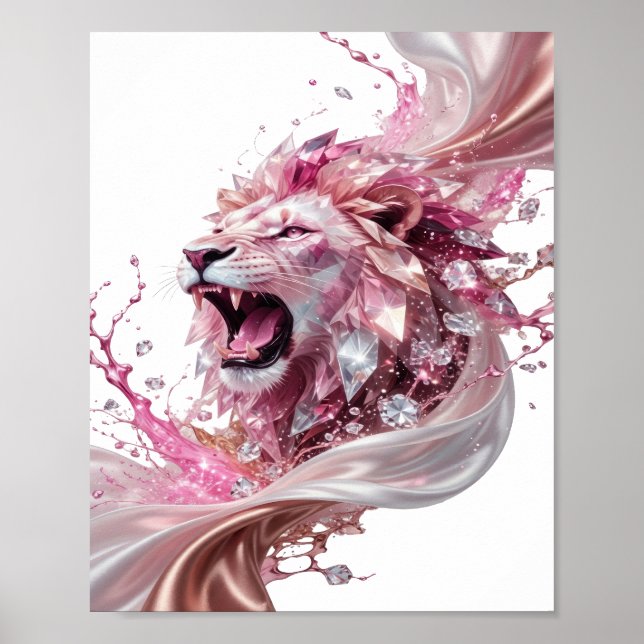 Affiche Création argentée WITTY LION KING audacieuse (Devant)