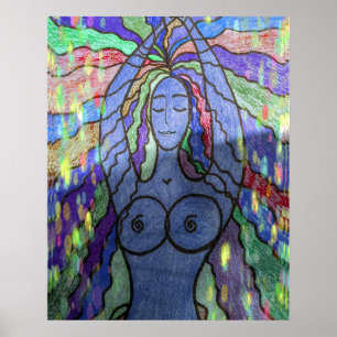 Affiche Création Bleu Art Moderne