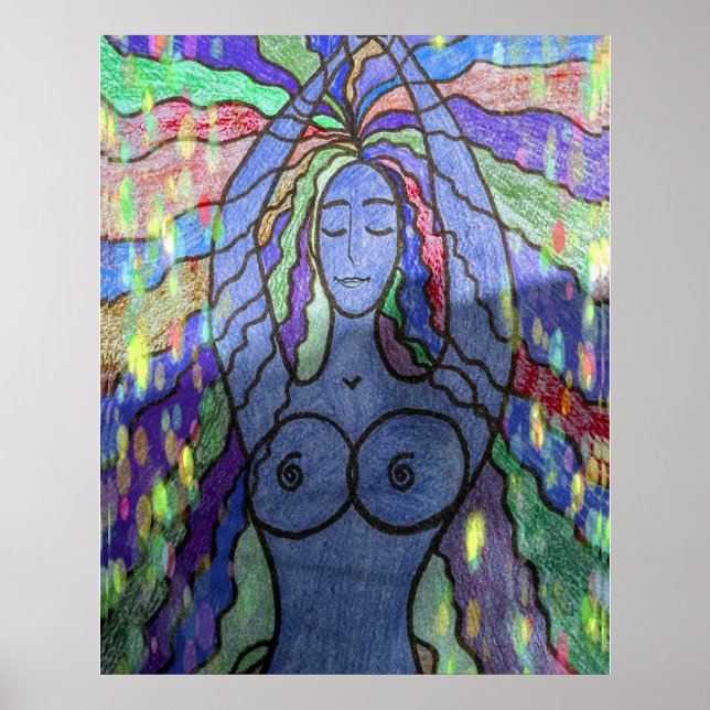Affiche Création Bleu Art Moderne (Devant)