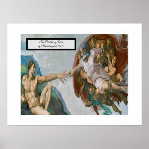 Affiche Création d'Adam par Michel-Ange
