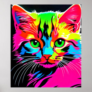 Affiche Création de chat colorée