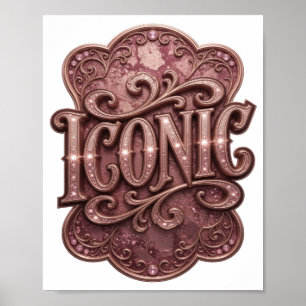 Affiche Création de déclaration ICONIQUE rose accrocheuse