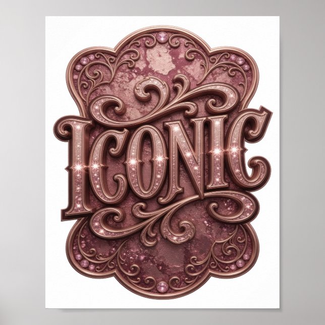 Affiche Création de déclaration ICONIQUE rose accrocheuse (Devant)
