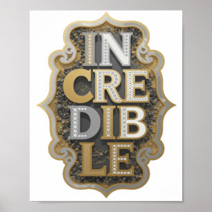 Affiche Création de déclaration INCROYABLE argentée ludiqu