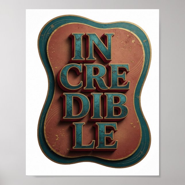 Affiche Création de déclaration INCROYABLE Bleu ludique (Devant)