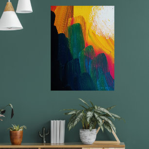 Affiche Création de Lumière v 2 - peinture acrylique abstr