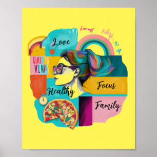 Affiche Création de ma vie de rêve : Jaune Vision Board