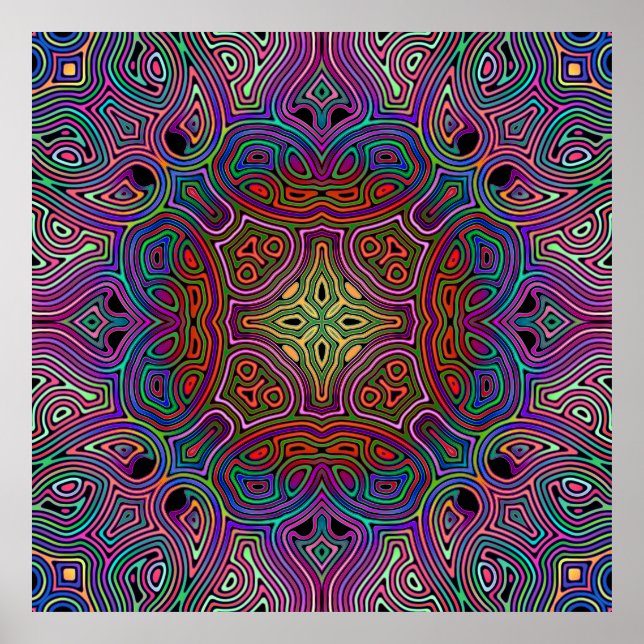 Affiche Création de mosaïque multicolore abstraite (Devant)