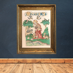 Affiche Création du monde - Bible Manuscrit médiéval