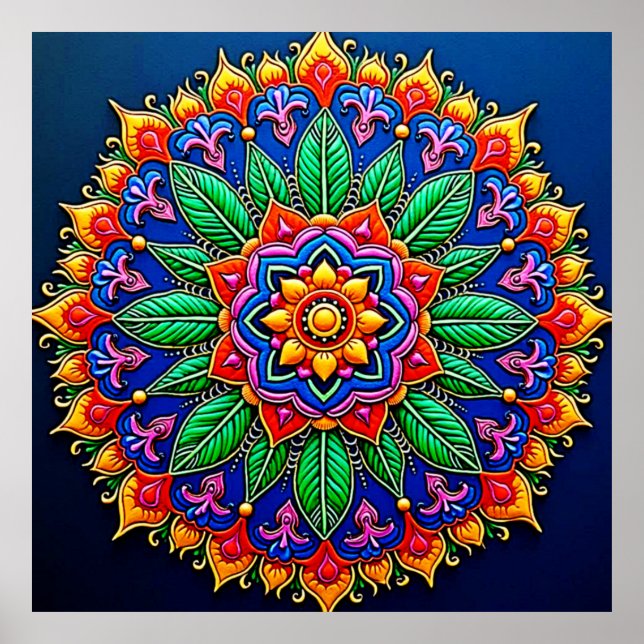 Affiche Création vibrante de mandalas (Devant)