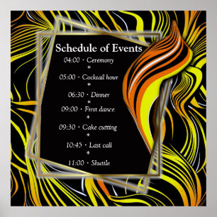 Affiche Creative Black, Yellow & Orange sans fil abstraits