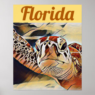 Affiche Creative Wildlife Sea Turtle Floride Voyage