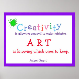 Affiche Créativité, Citation d'art,