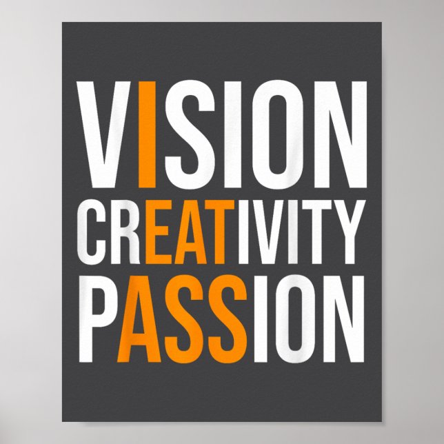 Affiche Creativity On Shirt Sarcastic Funny Motivation  (Devant)