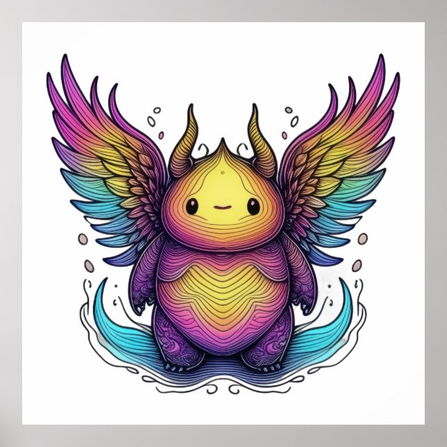 Affiche Créature à ailes rayonnantes (Devant)