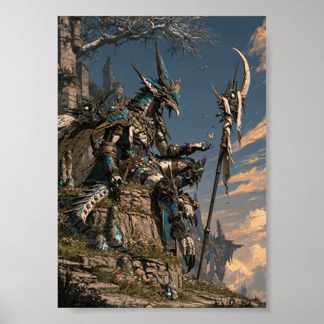 Affiche Créature de shaman mystique de dark fantasy avec p (Devant)
