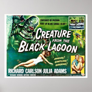 Affiche CRÉATURE DU LAGON NOIR Hollywood Horror Fi