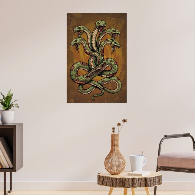 Affiche Créature serpentine venimeuse multi-têtes (Salon 3)