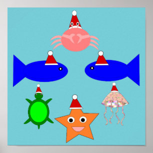 Affiche Créatures de la mer de Noël