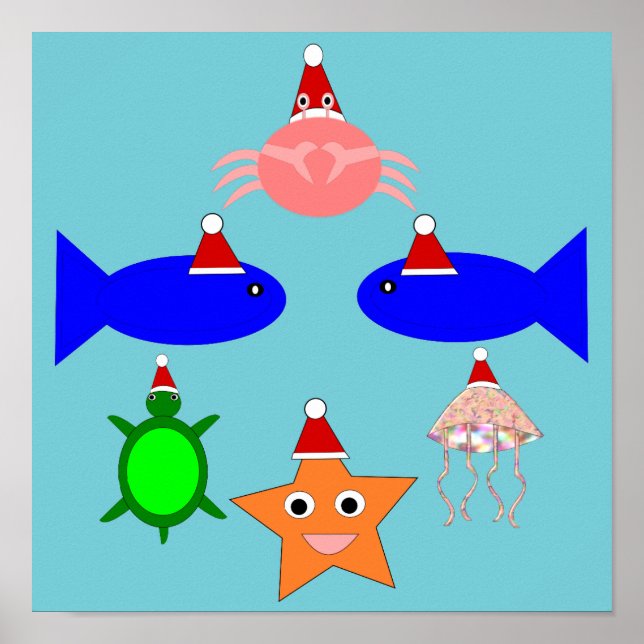 Affiche Créatures de la mer de Noël (Devant)