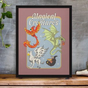Affiche Créatures Magiques Graphisme Vintage