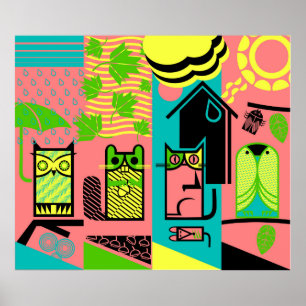 Affiche créatures mignonnes extérieures