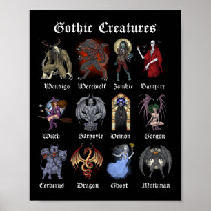 Affiche Créatures mythiques gothiques