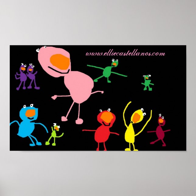 Affiche créatures nocturnes, www.elliecastellanos.com (Devant)