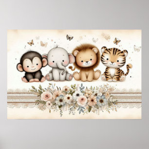 Affiche Crèche Animaux de la Jungle 2