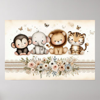 Affiche Crèche Animaux de la Jungle 2
