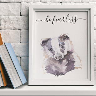 Affiche Crèche Badger Nursery Enfant Bois de Sylve