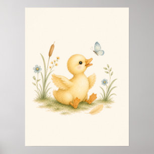 Affiche Crèche Canard Heureux