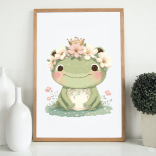 Affiche Crèche de grenouille Décor mignonne Baby Boho