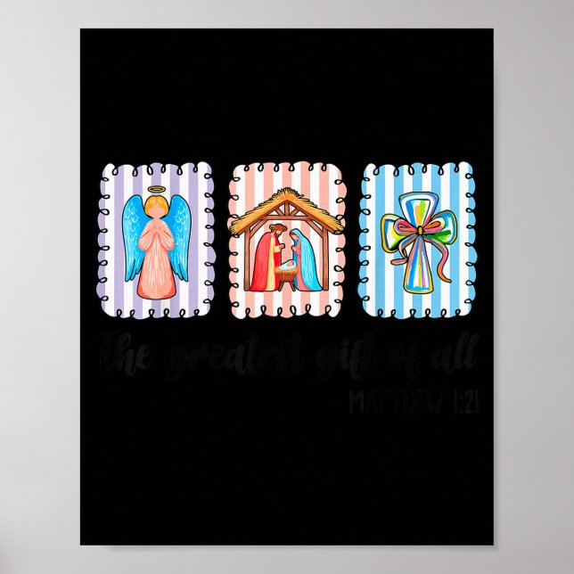 Affiche Crèche de Noël chrétienne Jésus Foi Croyance (Devant)