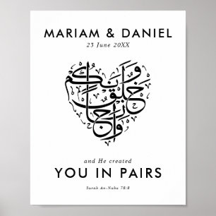 Affiche Créé en paires Elégant Mariage musulman noir