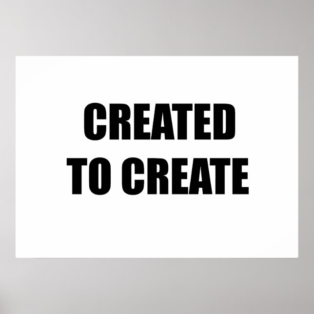 Affiche Créé pour créer (Devant)