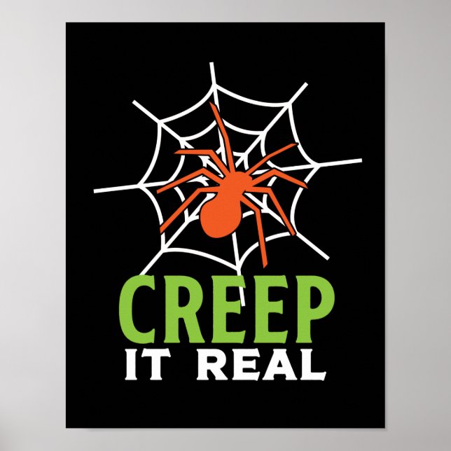 Affiche Creep It Real Déplaisant Spider Funny Halloween Pu (Devant)