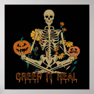 Affiche CREEP IT VRAIMENT effrayant citrouille squelette d