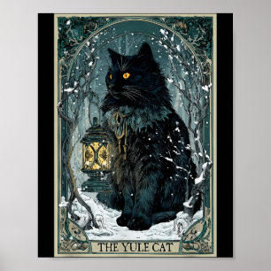 Affiche Creepmas Vintage Le Chat de Yule Carte de Tarot No