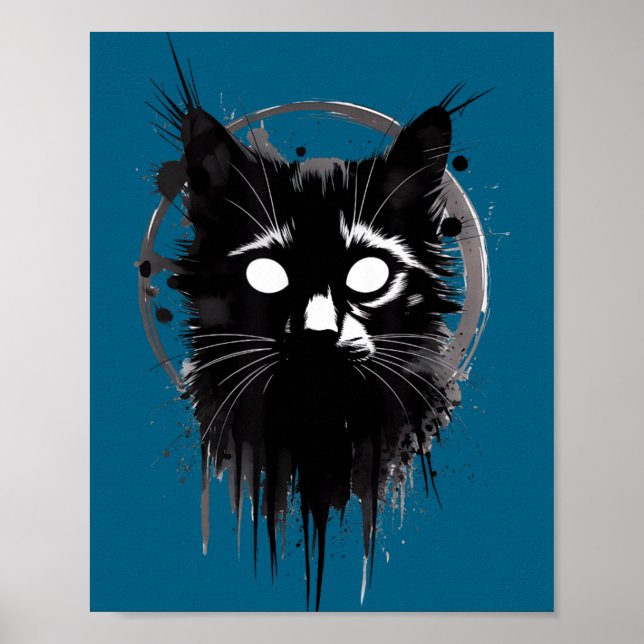 Affiche Creepy Cute Goth Cat Horror Kitty Sketch Alt Nge E (Devant)