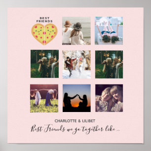 Affiche Créer son propre BFF photo collage de pizza cadeau