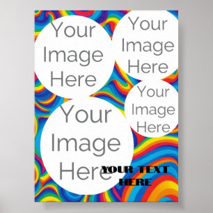 Affiche créer son propre papier photo texte modèle arc-en-