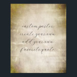 Affiche créer votre propre ajouter texte distresse style v<br><div class="desc">Poster personnalisé créer votre propre sur chaud sépia tonique déprimé style vintage arrière - plan.. Texture Arrière - plan copyright Ann Powell</div>