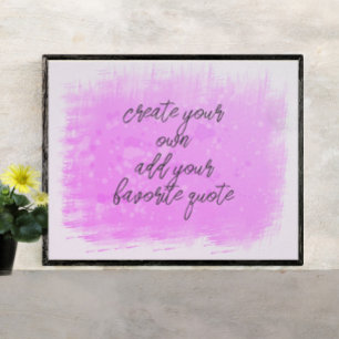 Affiche créer votre propre aquarelle rose design ajouter d