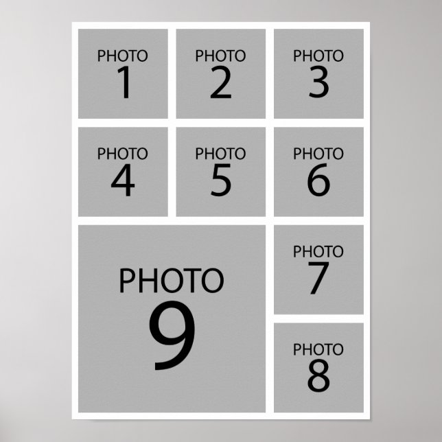Affiche Créez votre collage Modèle personnalisé 9 PHOTO (Devant)