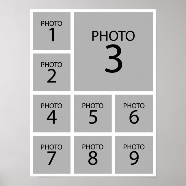 Affiche Créez votre collage modèle personnalisé 9 PHOTO (Devant)