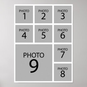 Affiche Créez votre modèle de collage personnalisé 9 PHOTO