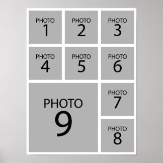 Affiche Créez votre modèle de collage personnalisé 9 PHOTO